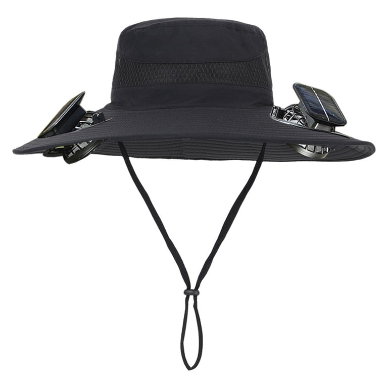 Solar-Powered Wide Brim Sun Hat with Dual Cooling Fans and  display picture 3