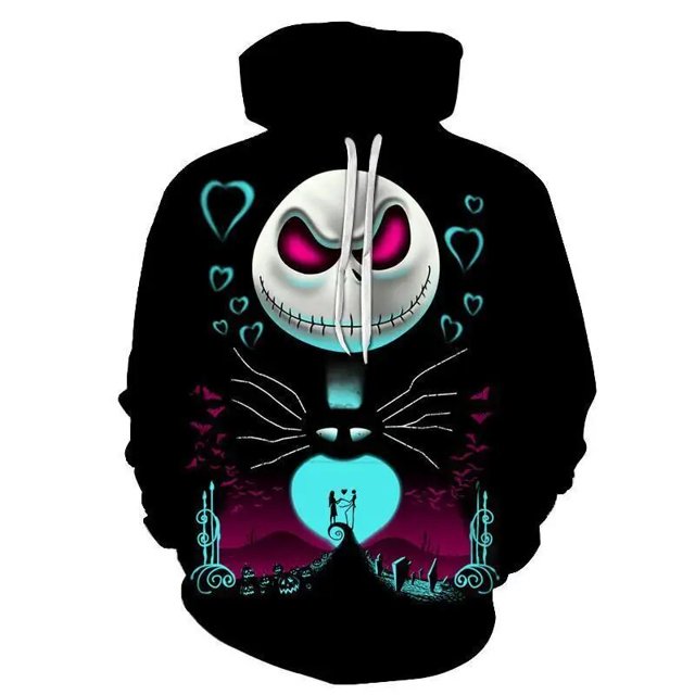 Sudaderas con capucha 3D de Navidad para hombre, disfraz de pesadilla, sudaderas de Anime, ropa de calle para hombre y mujer, Jersey divertido con capucha