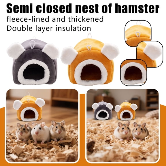 Stable Warm Bird Nest - Winter Plush Comfortable Bird House with Strong Load-Bearing Mat & & Wide Entry for Cage Accessories, Small Birds Bed for Budgie Canary Society Finch