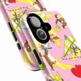 thumbnail image 3 of Curious Monkey Pink Phone Case – Playful Dessert & Circus Theme for iPhone 11 12 13 14 15 16 Pro Max Mini Plus, Fun Cartoon Protective Cover, 3 of 6