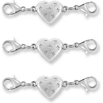 925 Sterling Silver Magnetic Clasp Converter, Heart Design Lobster Clasps for Necklaces and Bracelets, Gold and Silver