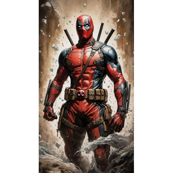 5D Diamond Painting Kits for Adults Diamond Arts Deadpool Diamond Painting DIY Full Round Drill for Home Wall Decor and Adults Kids Holiday Gift 12x16 inch