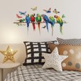 thumbnail image 2 of Adhesivos de pared coloridos con diseño de loros con mariposas y ramas, 2 of 4