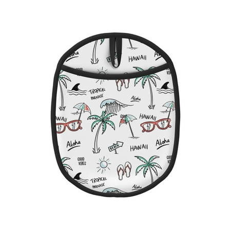 

Hawaii Palm trees flip flops Pot Holders for Kitchen - Heat Resistant Oven Mitts Hot Pads with Pocket Non Slip Silicone Pot Holders Cuteness Hanging Loop Potholders for Kitchen Baking