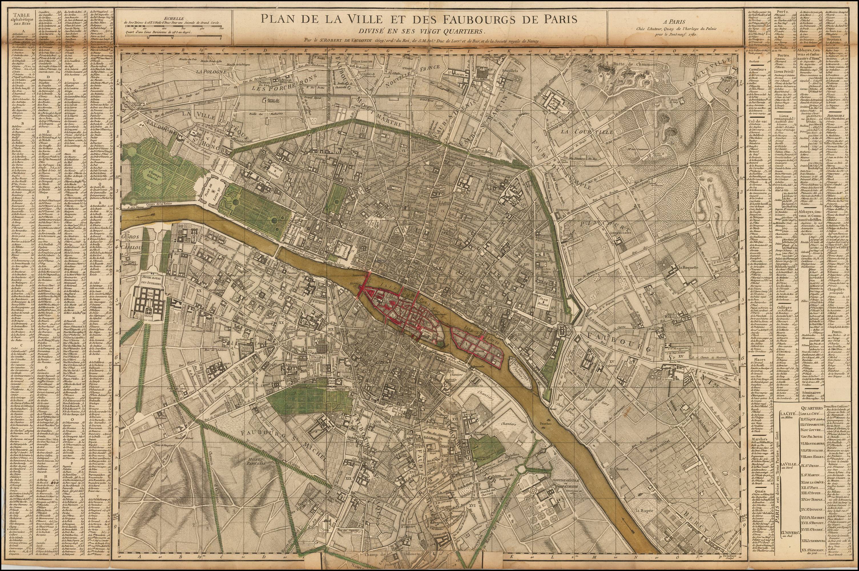 Plan de la Ville et des Faubourgs De Paris Divise en ses ...