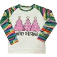 thumbnail image 4 of Women Sweatshirts Raglan Pullover Christmas Graphic Outfits Crewneck Tees Gradient Tops Christmas Tree Clothing Shining Star Clothes Snowman Tees Festival Sweatshirt, 4 of 5