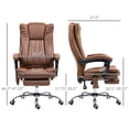 thumbnail image 3 of Vinsetto Massage Office Chair, High Back Reclining Desk Chair, Brown, 3 of 8