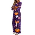 thumbnail image 4 of 2 Piece Sets For Women 3/4 Sleeve Halloween Fashion Clothing & Wide Leg Pants Womens Halloween Print Casual Fall Airport Travel Outfits, 4 of 5