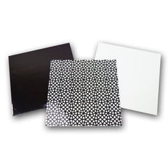 8x8 Black & White Opalescent Glass Pack 3pcs
