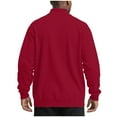 thumbnail image 4 of GuangCheng George Sweatshirts for Men,Fleece Lined,Half Zip,Pullover,Warm,Thermal Tops,Baggy Fit,Mock Layer Tops,Wine,Size L, 4 of 5