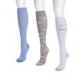 thumbnail image 3 of MUK LUKS Women's Regular Width Compression Nylon Knee-High Socks, 3-Pack, Shoe Size 6-10, 3 of 6