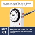 thumbnail image 3 of iPower 24 Hour Plug-in Mechanical Electric Timer, Switch with Programmable Plug, AC 1725W 1/2 HP, UL Listed, Accurate Heavy Duty 3-Prong for Lamps Fans Christmas String Lights, 3 of 7