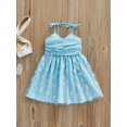 thumbnail image 3 of Txlixc, vestido de princesa para niñas pequeñas, vestido de tirantes sin mangas con estampado de margaritas, vestido informal de verano con tirantes finos y tutú de malla Txlixc  Moda, 3 of 8