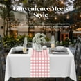 thumbnail image 3 of Pink Checkered Gingham 6 Pack Premium Disposable Plastic Table Runner 14 x 108 Inch. Decorative Table Runner for Dinner Parties & Events, Decor By Gr, 3 of 4