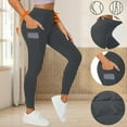 thumbnail image 2 of ZQUUVOU Yoga Pants for Women Side Double Pocket Solid Color Hip Lifting Yoga Pants High Waisted Workout Leggings Fitness Sports Pants Dark Gray, 2 of 9