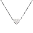 thumbnail image 1 of Collar Inicial de Corazón Uxcell para Mujeres, Cadena de Acero Inoxidable Baño de Oro de 18K, Collar con Letra V Personalizado para Regalos de Joyería para Mujeres, Tono Plateado, 1 of 6