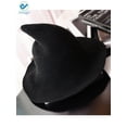 thumbnail image 5 of Deago Women Witch Hat Cotton Wool Fashion Witch Sun Hats For Halloween Christmas Streetwear Party Accessories (Black), 5 of 5