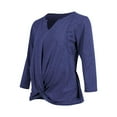 thumbnail image 4 of Efsteb Women's Nursing Tops V Neck Long Sleeve Maternity Shirt Breastfeeding Shirts Fall Maternity Clothes Pregnancy Clothes (Blue,L), 4 of 8