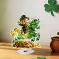thumbnail image 2 of SIYTUAU St Patricks Day Ornament 2D Acrylic Rotates 360 Degrees Suitable For Desktop Decoration Plastic Clear Printing Detailed Decor Piece, 2 of 7
