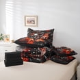 thumbnail image 6 of Homewish Dirt Bike 7-Piece Twin Bedding Sets For Children Kids Teens,Abstract Orange Plaid Bedding Comforter Set,Extreme Sport Breathable Sheet Sets,Breathable Home Decor,Reversible, 6 of 8