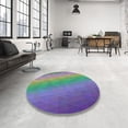 thumbnail image 3 of Ahgly Company Indoor Square Patterned Deep Purple Abstract Area Rugs, 5' Square, 3 of 6