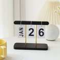 thumbnail image 4 of Wooden Perpetual Desk Calendar - Flip Calendar for Office Desk Decor, Creative Month & Date Display, 4 of 5