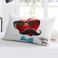 thumbnail image 5 of Father's Day Throw Pillow Cover, Love Sunglasses Beard Polka Dot Tie Rectangle Decorative Pillow Case Protector Soft Cushion Cover Lumbar Pillowcase for Couch Sofa Bedroom Car Chair Decor 24x36 Inch, 5 of 8