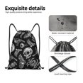 thumbnail image 4 of Lsque Skull bird bat spider Print Drawstring Backpack Bag Sport Gym Sackpack Cinch Bags Drawstring Bags Draw String Sport Bag-Medium, 4 of 6