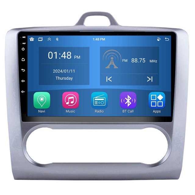 RoverOne 4+64GB Car Stereo CarPlay GPS Navigation Bluetooth for Ford Focus 2 Mk 2 2004-2011 AT Android Touch Screen Player