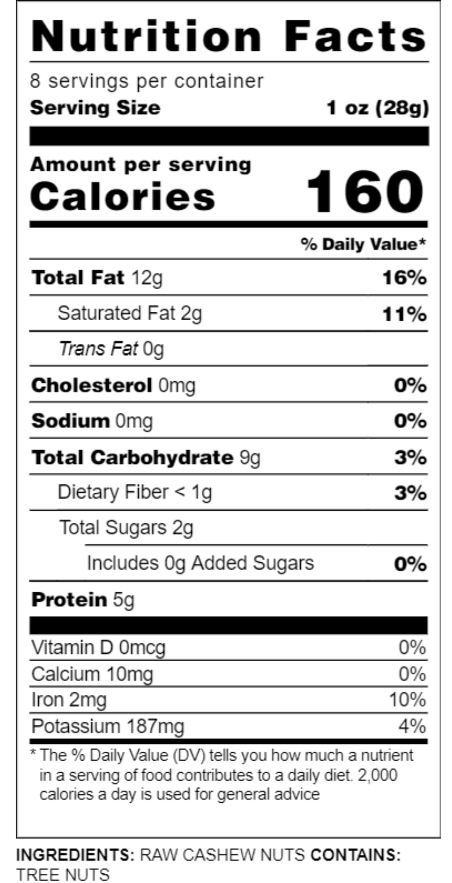 Lybelu Jumbo Whole Raw Cashews Nuts – 4oz (Pack of 6)