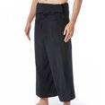 thumbnail image 5 of JUUYY Men's Thai Fisherman Pants AdjustableStylish for Yoga Meditation Dance Martial Arts More Wide Leg Pants Loose Fit Pants Black Free Size, 5 of 7