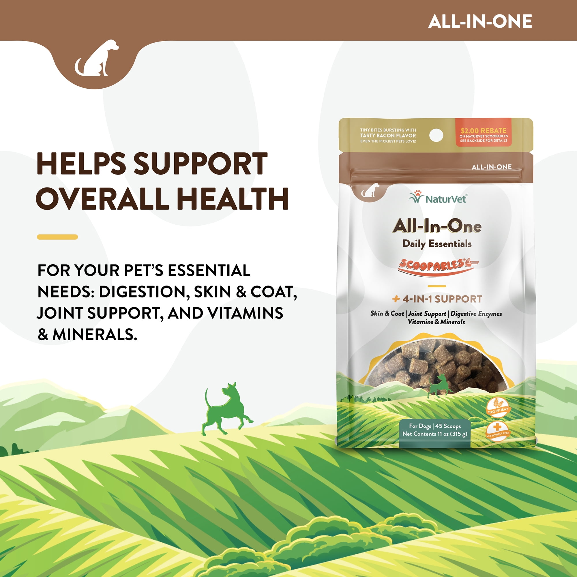 NaturVet Scoopables All-In-One Daily Essentials Dog Supplements