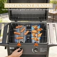 thumbnail image 4 of Portable Propane BBQ Grill with 2 Side Tables, Wheels, Lid Thermometer and Storage, Black, 4 of 8