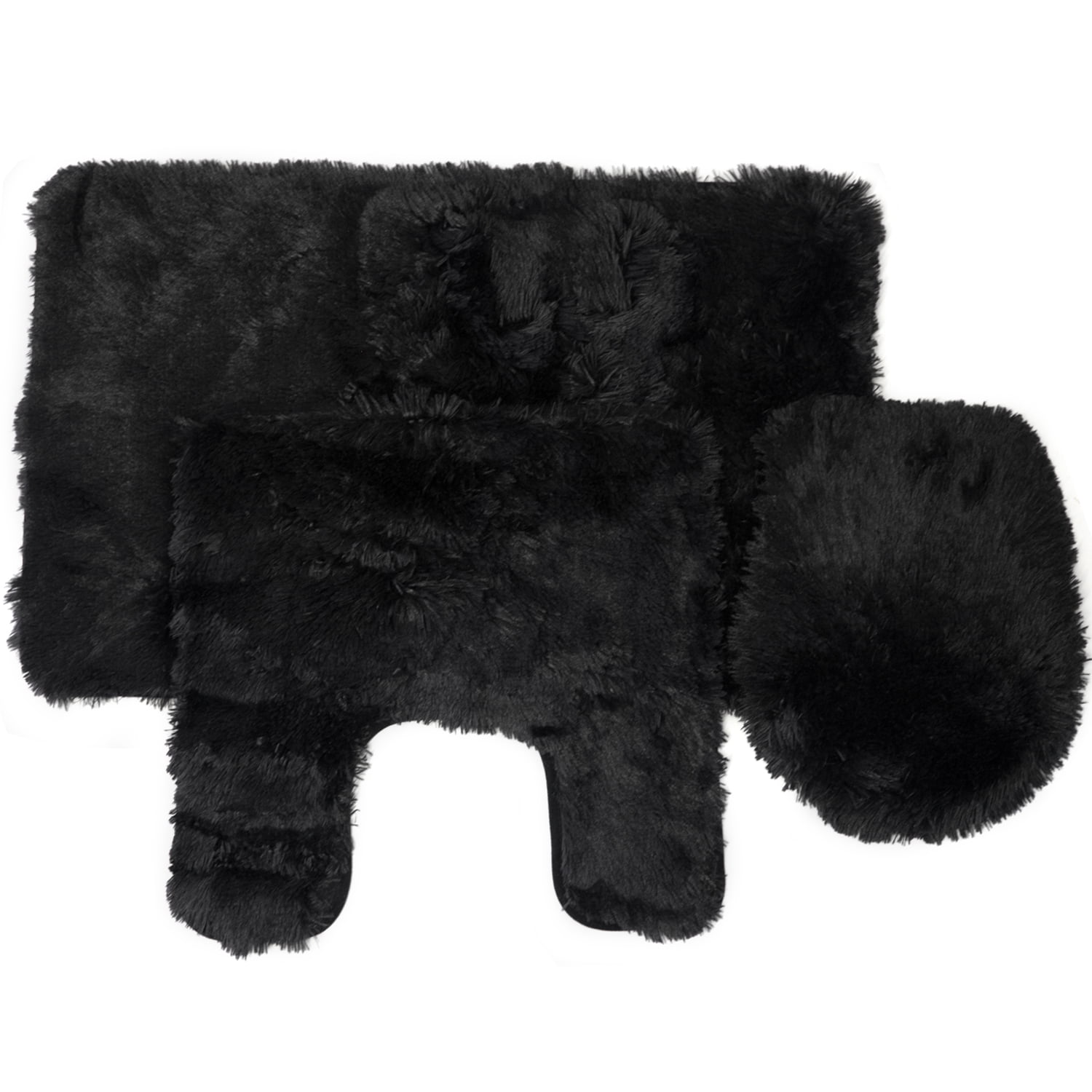 Fluff 3 Piece Faux Fur Bathroom Rug Contour And Lid Cover Set Walmart Com Walmart Com