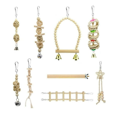 9Pcs/Set Natural Chewing Perch Climbing Ladder
