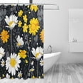 thumbnail image 2 of Coolnut Yellow White Daisy Shower Curtains Waterproof Fabric Shower Curtain Bathroom with Hooks Washable Bathroom Shower Curtains 60x72 Inch Home Decor, 2 of 6