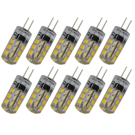 10Pcs g4 ac 220v 2.5w 180lm 3000-3500 smd 2835 24-led bulbs lamps lights (warm white)