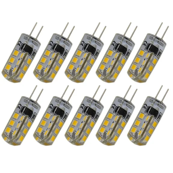 10Pcs g4 ac 220v 2.5w 180lm 3000-3500 smd 2835 24-led bulbs lamps lights (warm white)