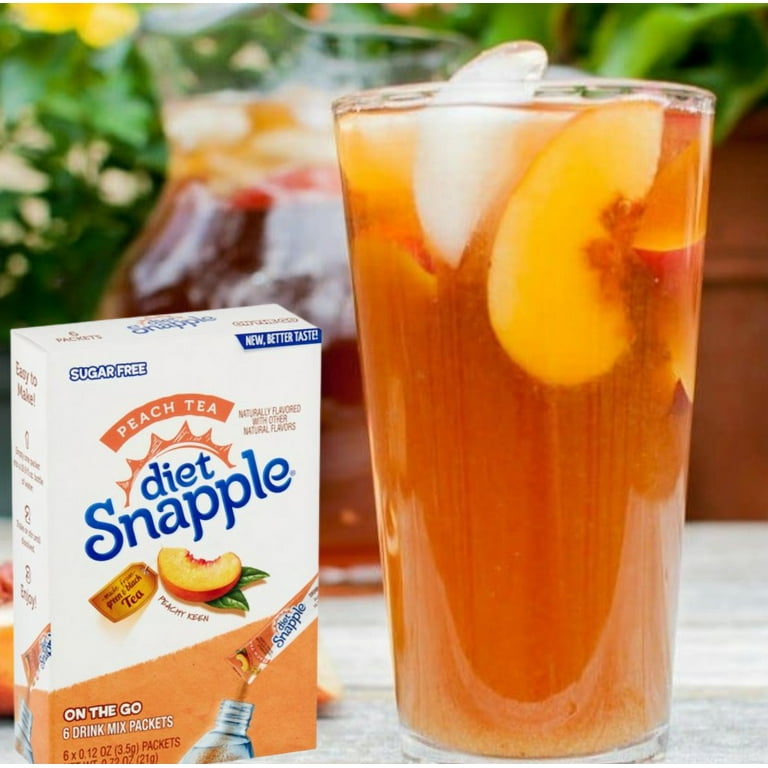 Snapple Diet Iced Peach Tea Singles to Go 6 Sticks per Box, 6