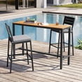 thumbnail image 6 of Crestlive Products Outdoor Bar Stools Set of 2, Patio Counter Height Barstools with Cushions, Outdoor Bar Chairs with Back & Footrest for Deck, Patio, Backyard, Garden, Poolside, Light Gray, 6 of 10