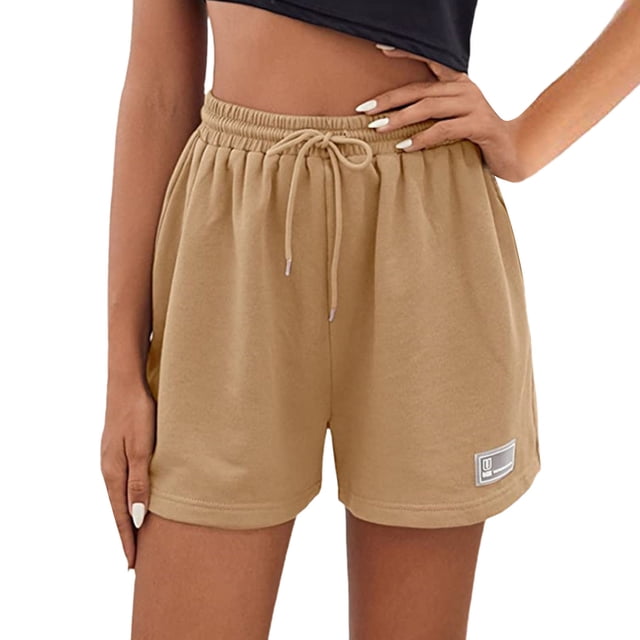 AJGRHE Short en Molleton pour Femme Été Décontracté Course Piste Entraînement Short Kaki m
