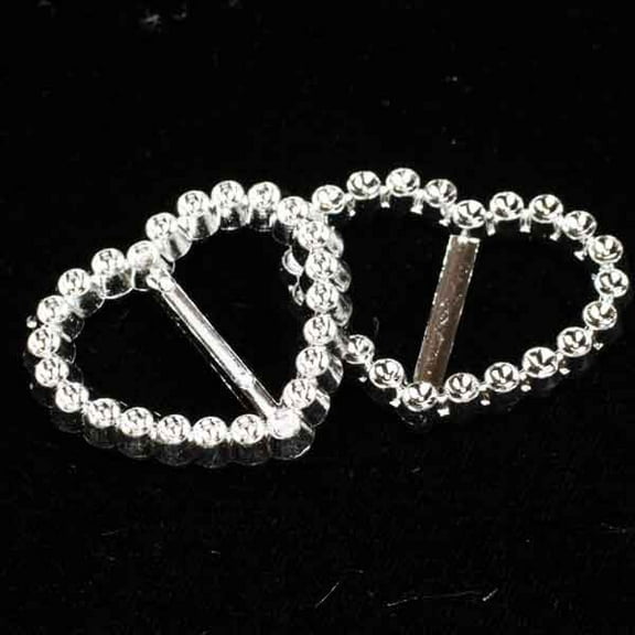The Ribbon People Club Pack of 300 Silver Rhinestone Slip On Heart Pieces 1.25"