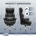 thumbnail image 6 of FASTES Office Desk Chair, Big and Tall Office Chair 400lbs Gaming Chair with Footrest, Ergonomic Executive High-Back Reclining Computer Chairs, Swivel Wheels and Lumbar Support, Black, 6 of 10