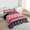 thumbnail image 3 of Feelyou Western Damask Adult Queen Comforter Set, Boho Floral Bedding Comforter Set, 3pcs, 3 of 8
