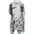 thumbnail image 2 of Sakkas Marcy Women's Caftan Top Tunic Dress V neck Loose Summer Boho Swing Coverup - 1036-Blue - Plus Size, 2 of 5