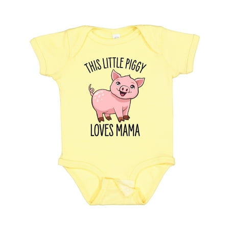

Inktastic This Little Piggy Loves Mama- cute Boys or Girls Baby Bodysuit