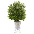 thumbnail image 2 of Nearly Natural 6882 28" Boxwood with Metal Planter, 2 of 2