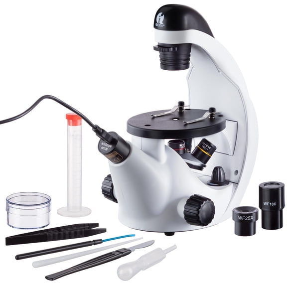 IQCrew IN50C-PB10-E2 40X-500X Science Discovery Series Inverted Microscope with 2MP Digital Eyepiece New