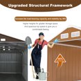 thumbnail image 3 of 8X10 FT Heavy-Duty Outdoor Storage Shed with Windows, Metal Garden Tool Shed with Lockable Door & Ventilation, outside storage for Backyard, Lawn, Patio,Yard, bike,Brown, 3 of 9