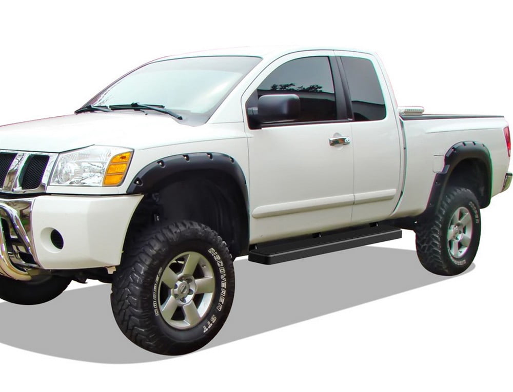 APS Running Boards 6 inches Matte Black Compatible with Nissan Titan 2004-2025 King Cab (Exclude 2016 Models) & Titan XD 17-19 (Nerf Bars Side Steps Side Bars)